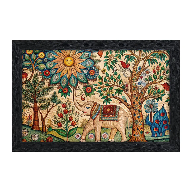 Madhubhani Hastina Synthetic Fiber Wall Painting media 5