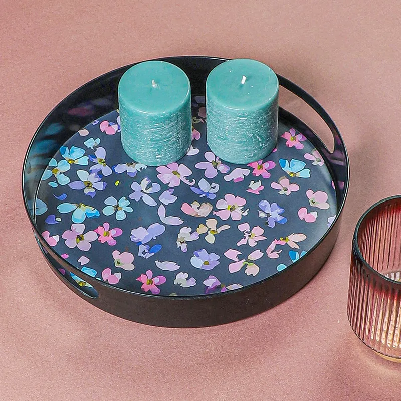 Dalna Floral Round Serving Tray media 4