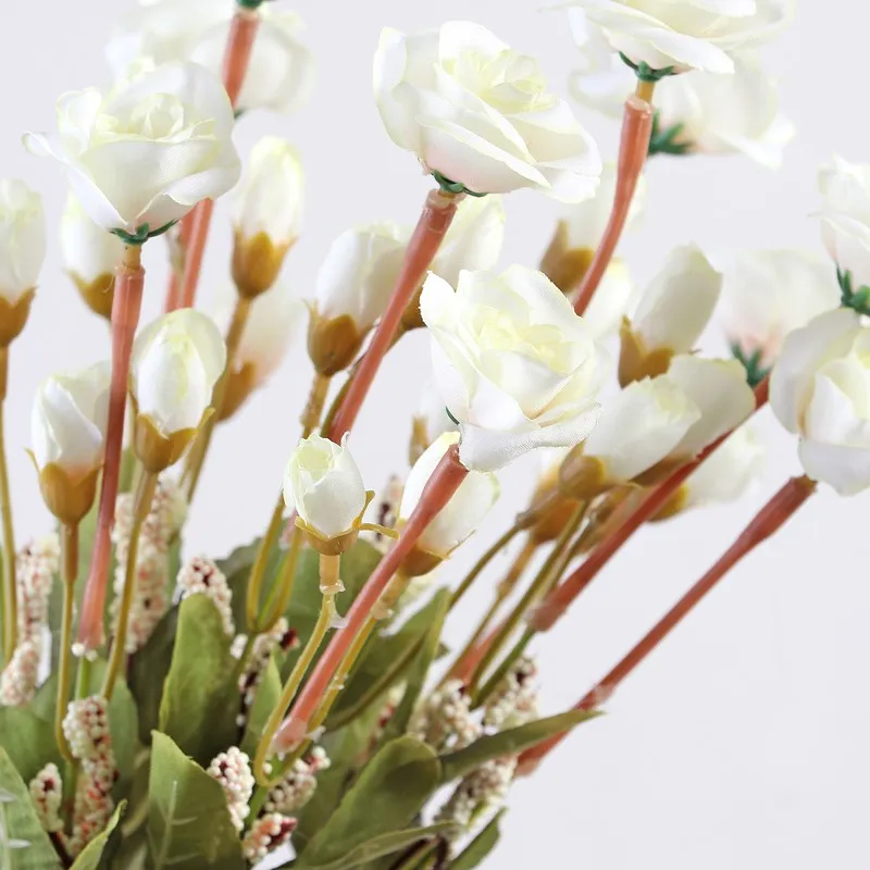 Mini Rose Artificial Flowers - White media 6