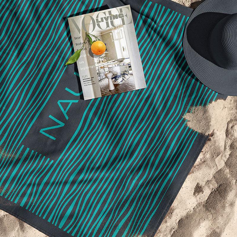 Nautica Feather Embrace Cotton Bath Towel - Teal & Grey media 3