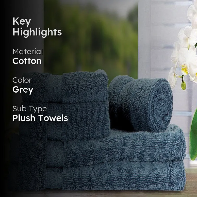 Miorah Hand & Face Towel Combo (Blue) - Six Piece Set media 2
