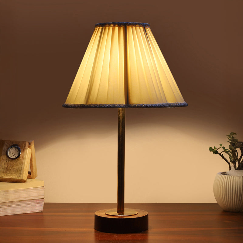Pleatra Rodin Wooden Table Lamp - Ivory,Gold,Brown