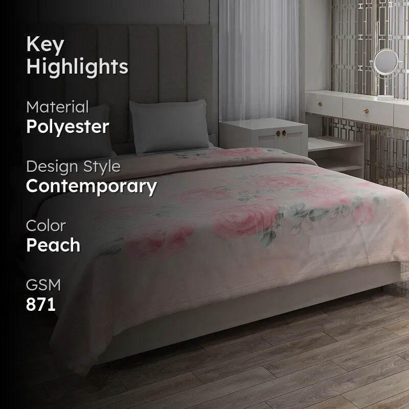 Monte Carlo Petal Dreamscape Blanket (Peach) - 871 GSM media 2