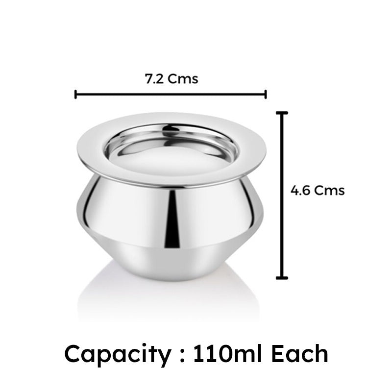 Dritha Handi With Lid - 110 mL / 3 Inches - Set of Two media 4