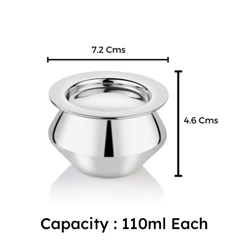 Dritha Handi With Lid - 110 mL / 3 Inches - Set of Two media 4