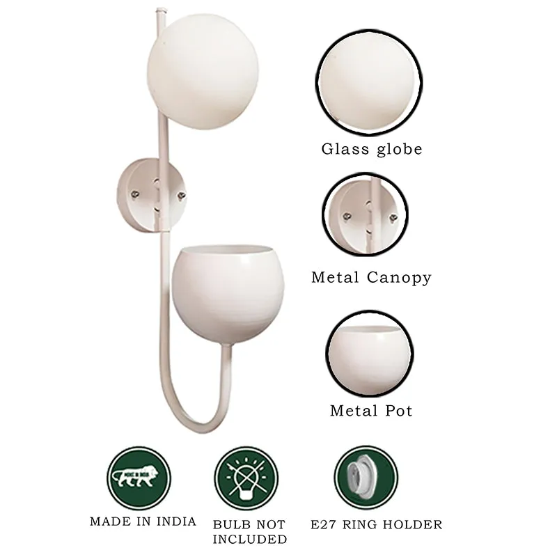 Hymn Glass & Metal Wall Lamp - White media 4