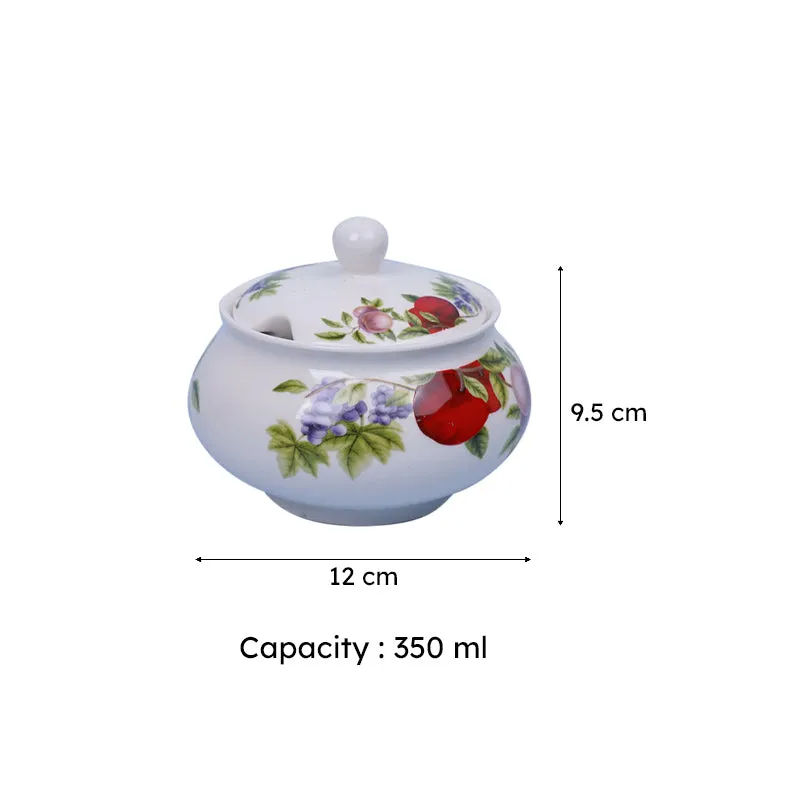 Nasi 4-Piece Ceramic Floral Condiment Set in Red media 5