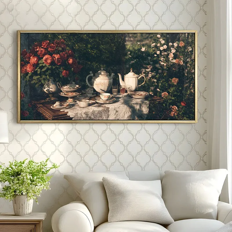 Garden Tea Canvas Wall Painting With Frame media 4