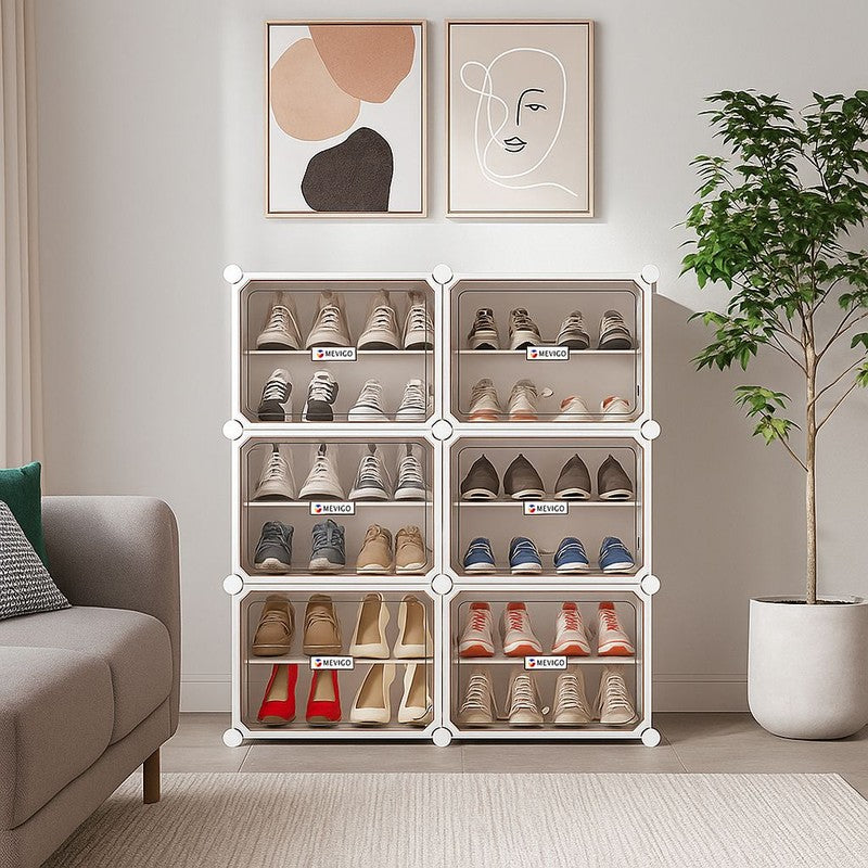 Stepra White Plastic & Metal Shoe Racks media 3