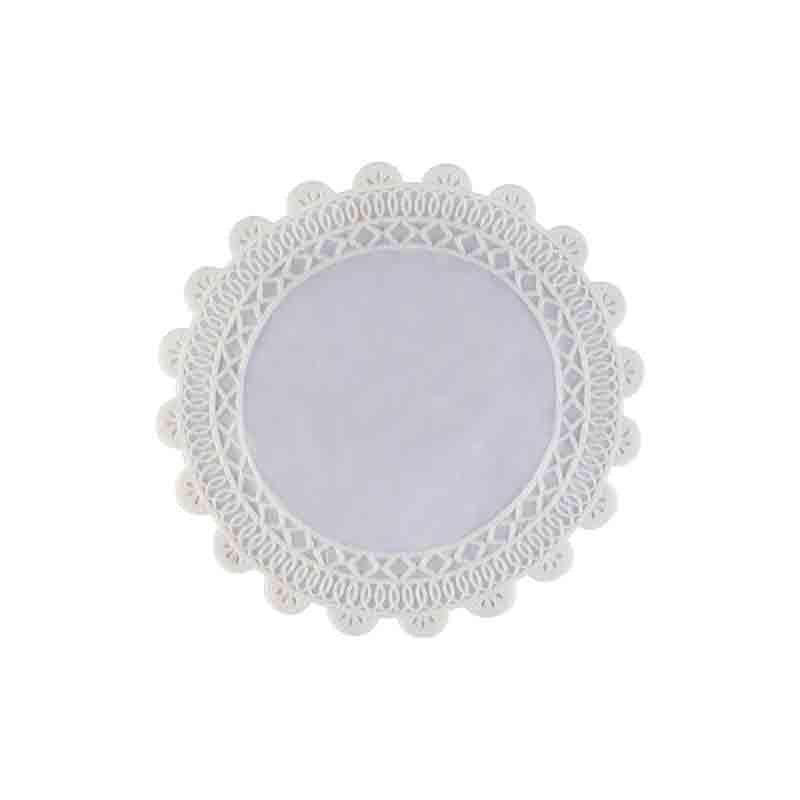 Elegant White Cotton Lace Coaster - Set of Six media 3