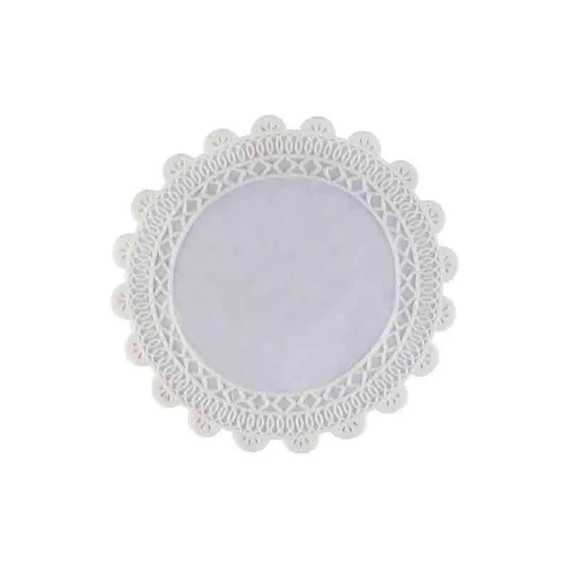 Elegant White Cotton Lace Coaster - Set of Six media 3
