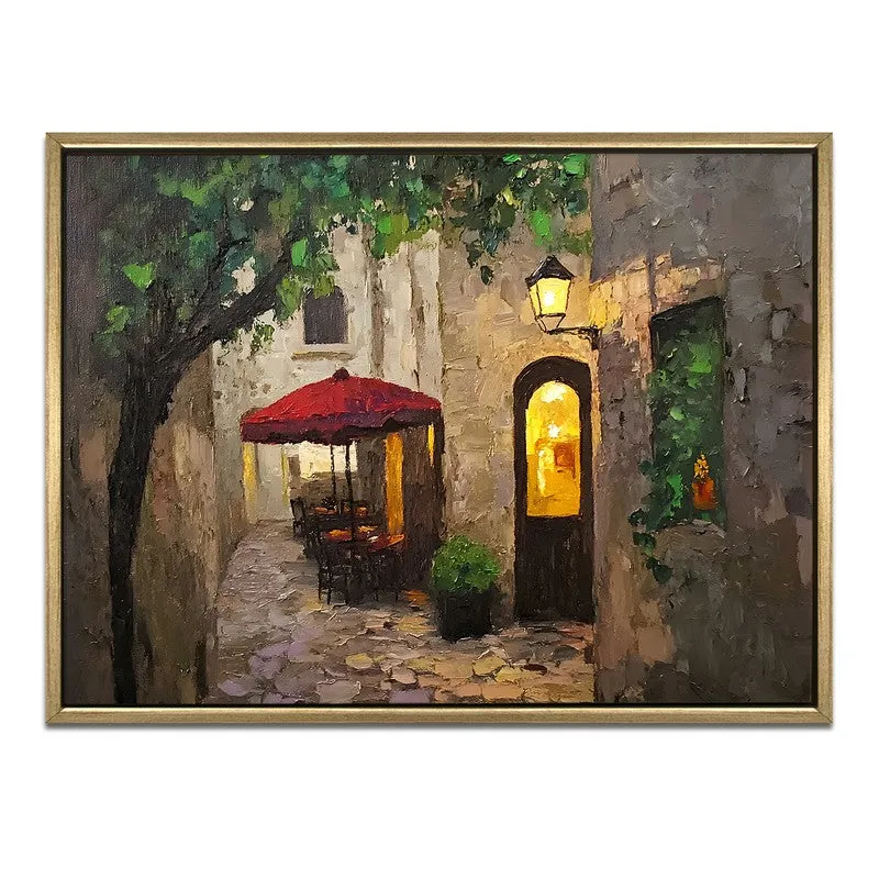 Crimson Accent Canvas Wall Painting With Frame media 3