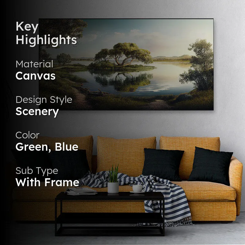Serene Mountain Lake Wall Painting media 2