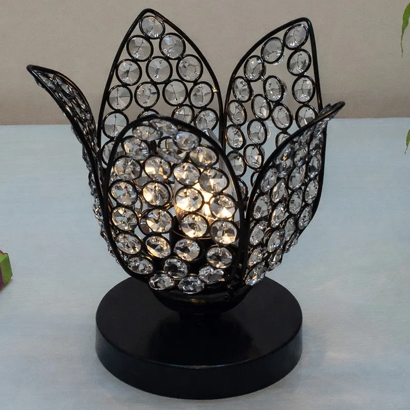 Floral Culture Metal Table Lamp - Black media 6