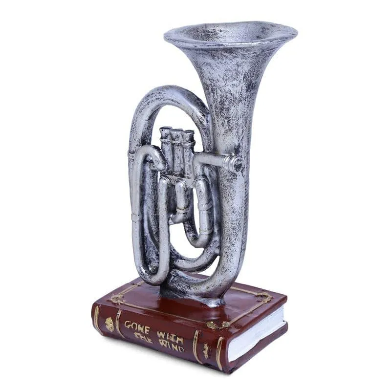 Vintage Trumpet Resin Showpiece - Silver media 5