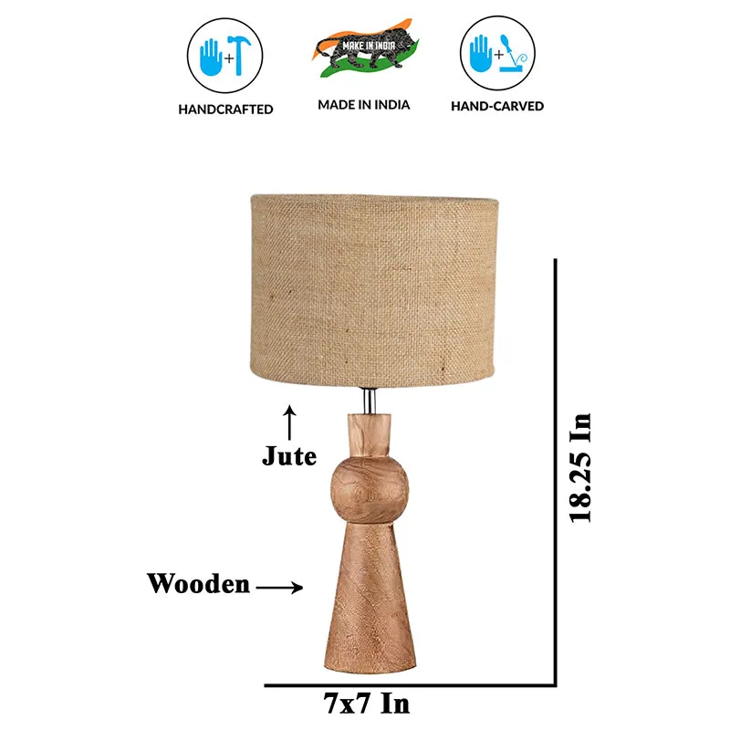 Angler Jute Wooden Table Lamp - Beige,Brown media 5