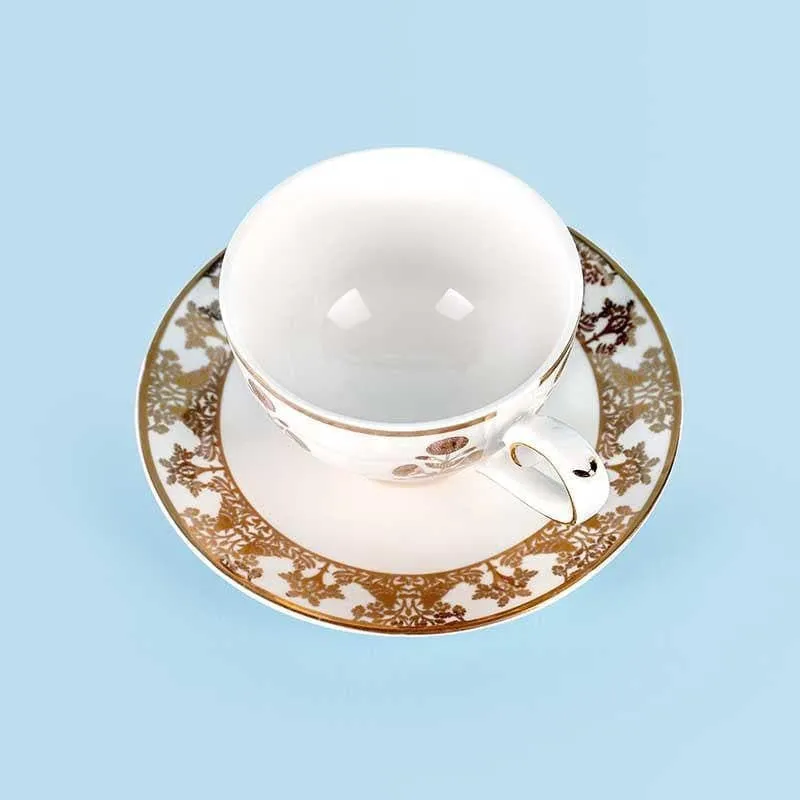 Golden Flower Cup & Saucer - Set of Six media 3