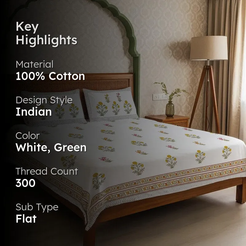 Urban Space Kalyani Ethnic Cotton Bedsheet - 300 TC media 2