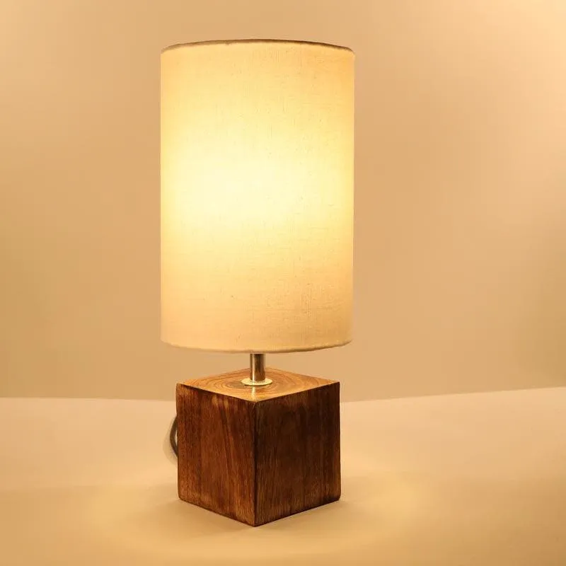 Introspection Fabric Table Lamp - White,Brown media 1