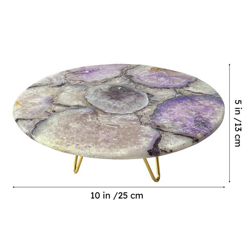 Myrla Handcrafted Agate Cake Stand - Purple media 7