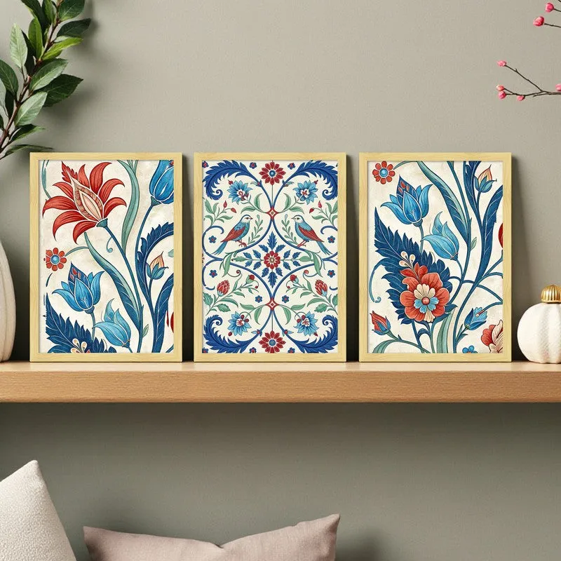 Floralux Wall Painting - Set Of Three media 3