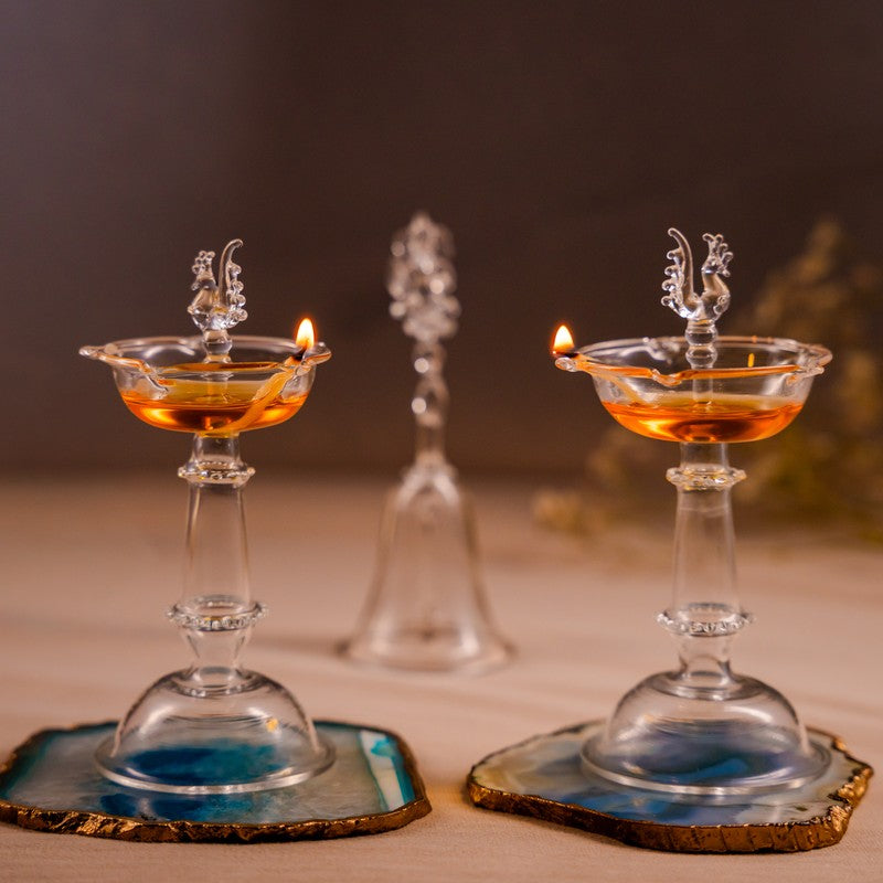Deepjyoti Glass Diya - Set Of Two