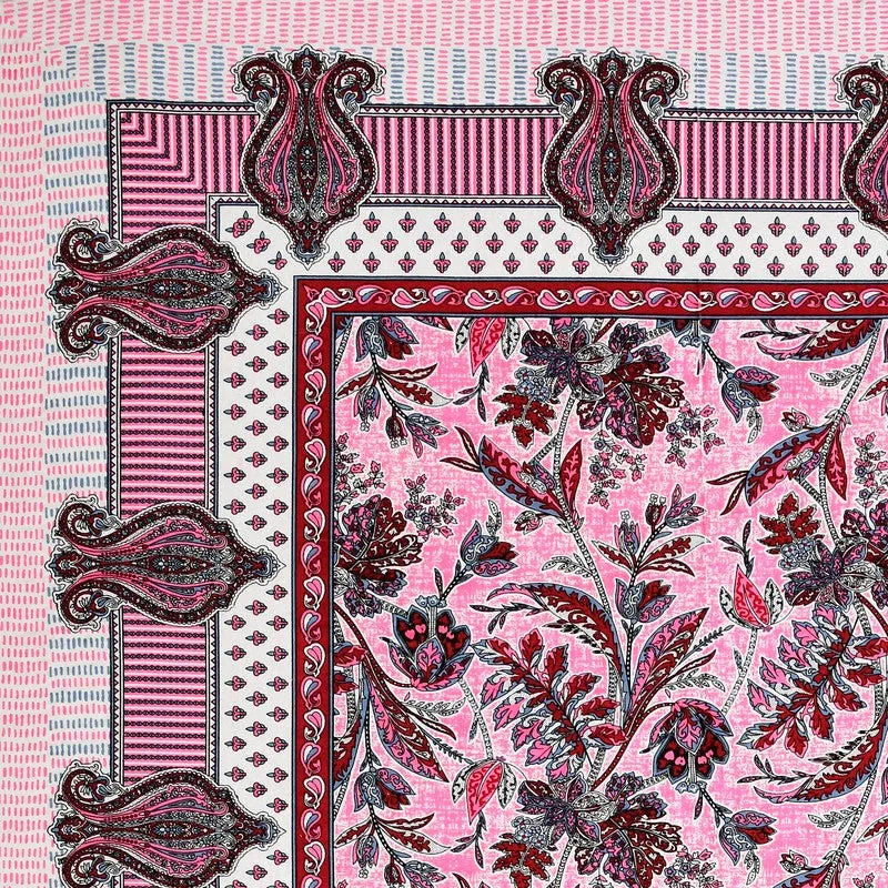 RoyalSlumber Cotton Bedsheet (Pink) - 144 TC media 5