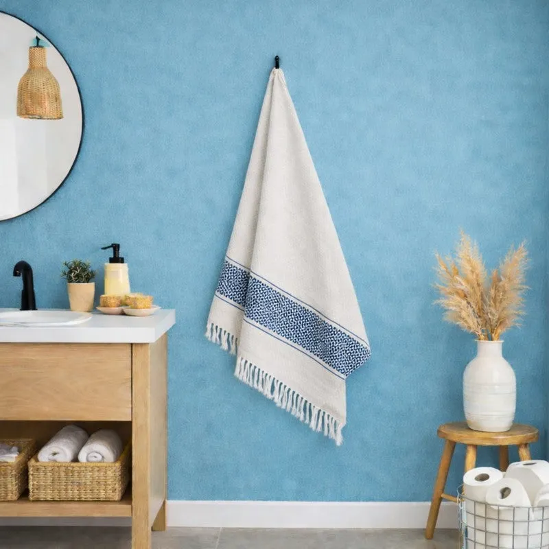 MosacStrip Cotton Hand & Bath Towel (Navy) - Set of Two media 3