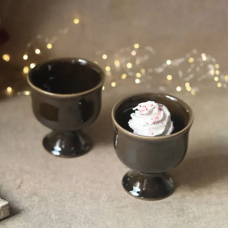 Alto Glossy Icecream Cup (180 ML) - Black media 1