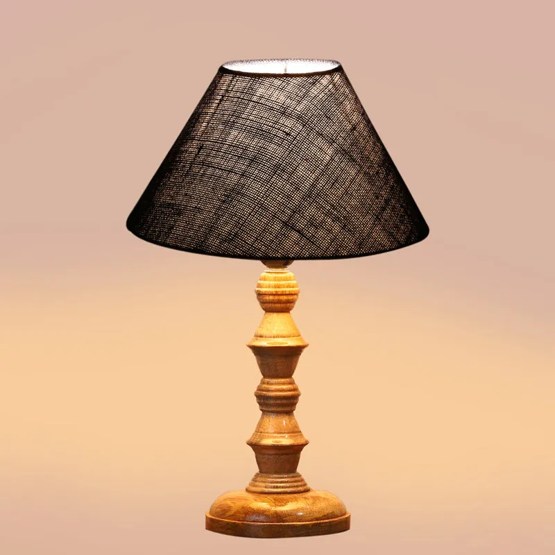 Sienna II Timber Wooden Table Lamp - Blue,Brown media 4