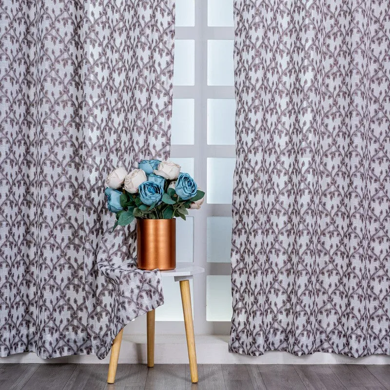 Vireza Soft Touch Floral Curtain - Set Of Two media 1