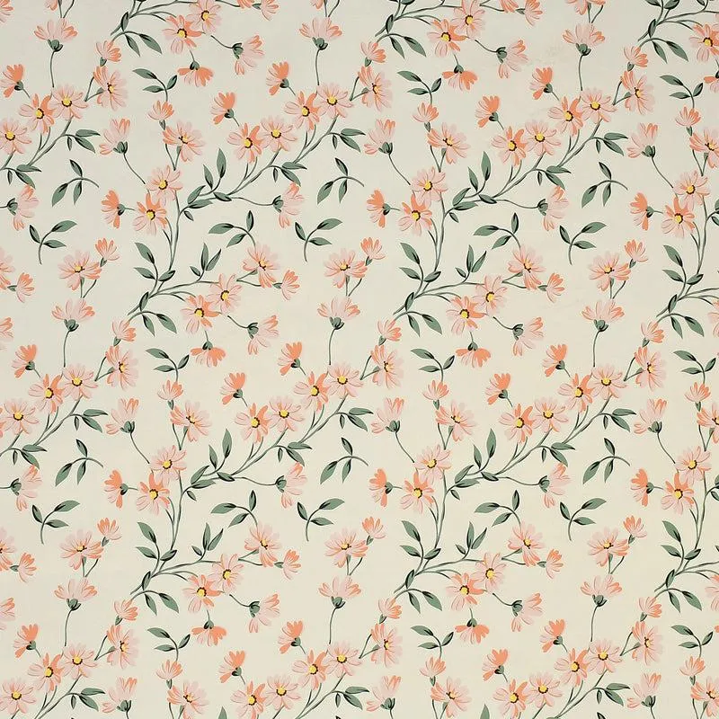 Blush Meadow Floral Cotton Duvet Cover - 210 TC media 3