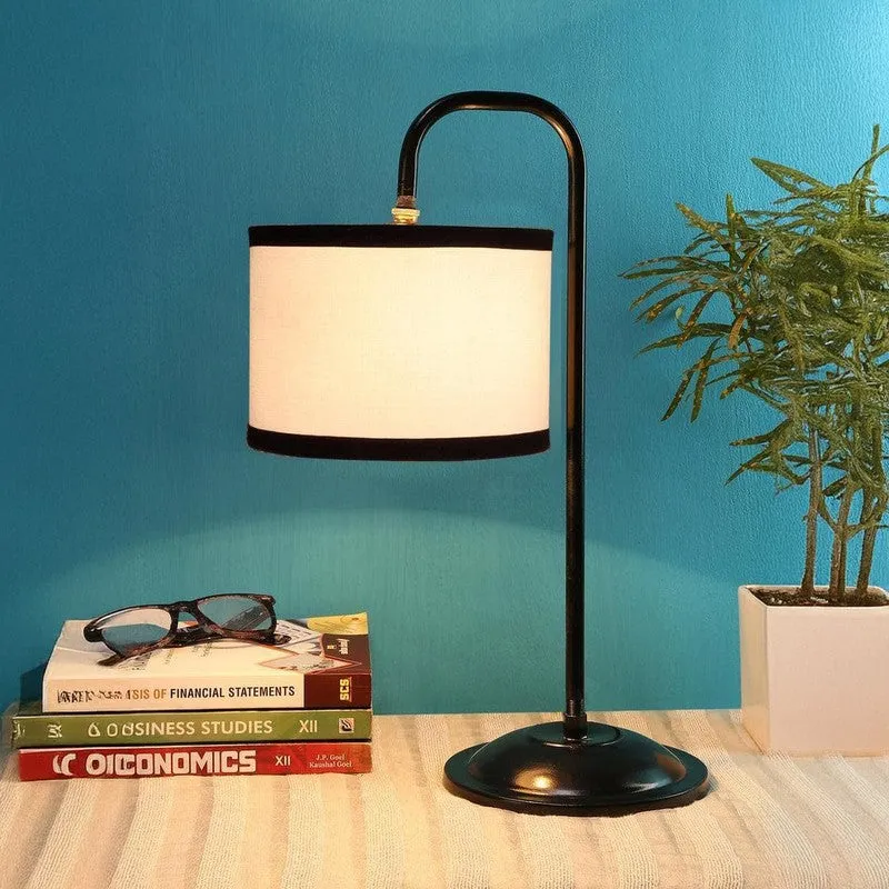 Flynn Arch Fabric Table Lamp - White,Black media 1