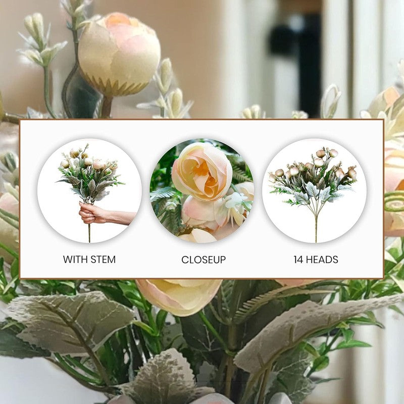 Petaline Polyester Artificial Flower - Set Of Four media 5