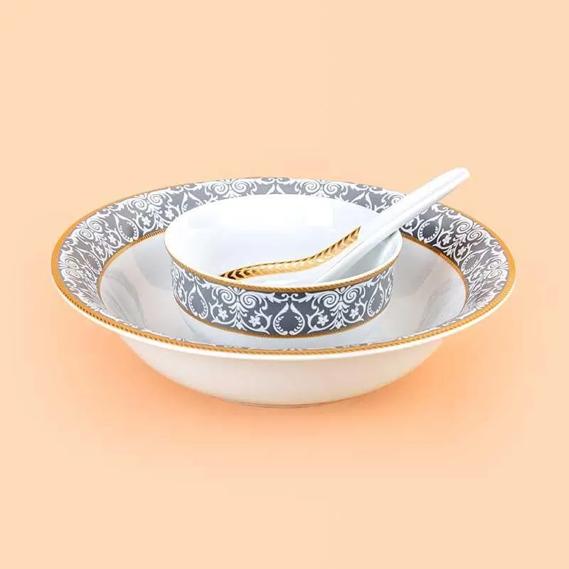 Victorian Grey Dinner Set - 33 Piece Set media 5