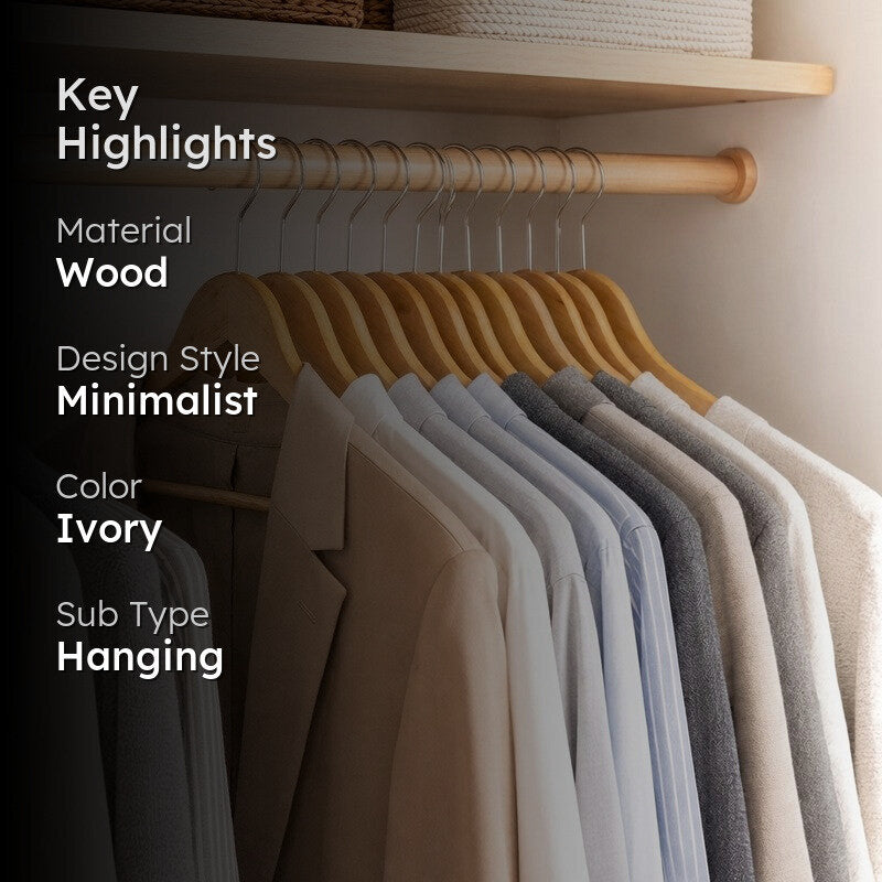 Garvion Wood Cloth Hanger - Set of Twelve media 2