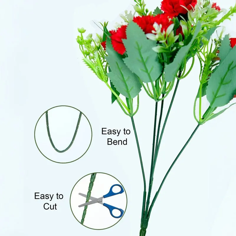 FloraCharm(Red) Decorative Artificial Flower Collection - Set Of Two media 7