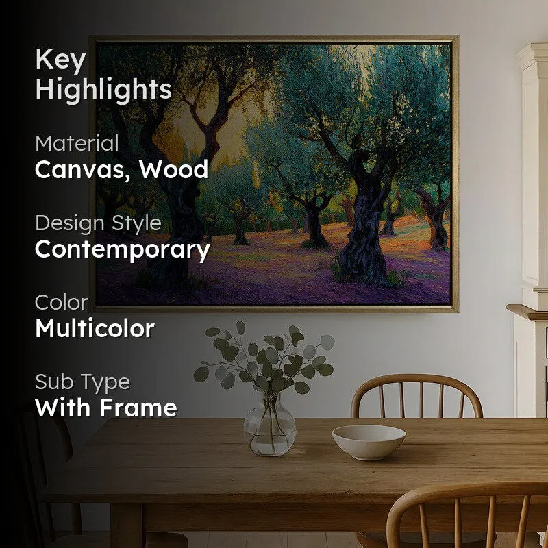 Amethyst Ground Canvas Wall Painting With Frame media 2
