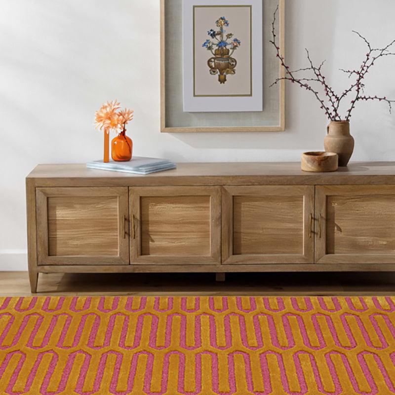 Diores Geometric Wool & Nylon Carpet - Orange media 8