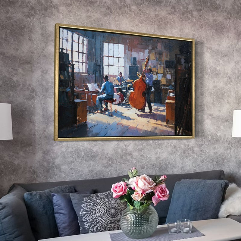 Jazz Circle Canvas Wall Painting With Frame media 6