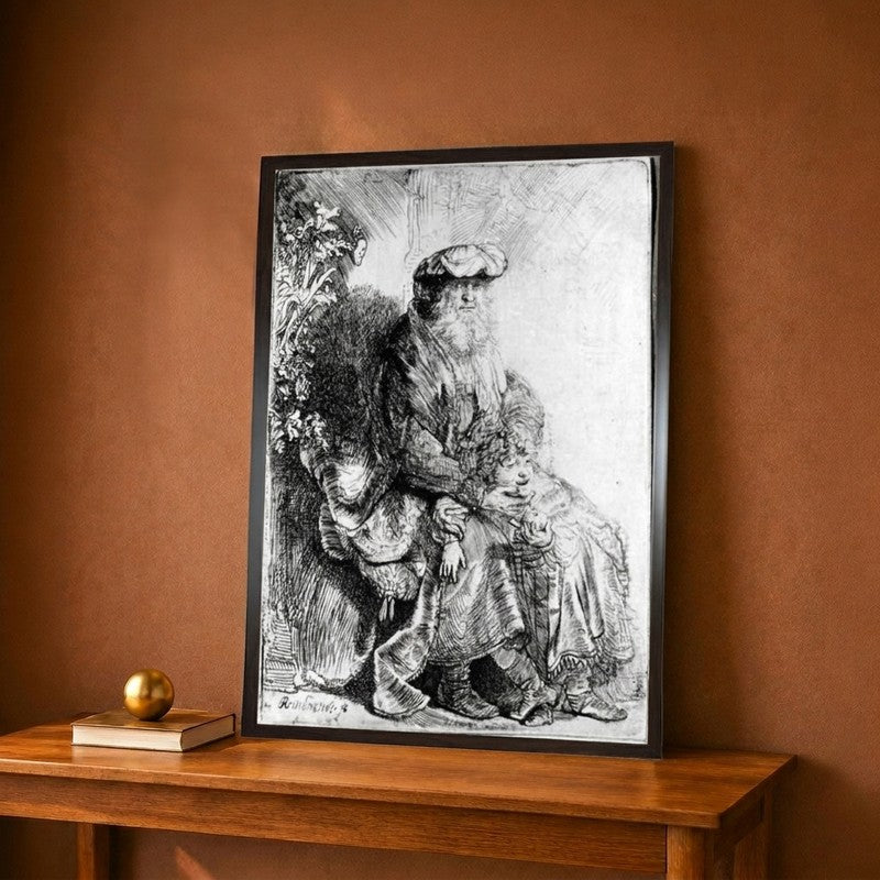 Abraham Holding Young Isaac Canvas Wall Painting - 9 x 12 Inches
