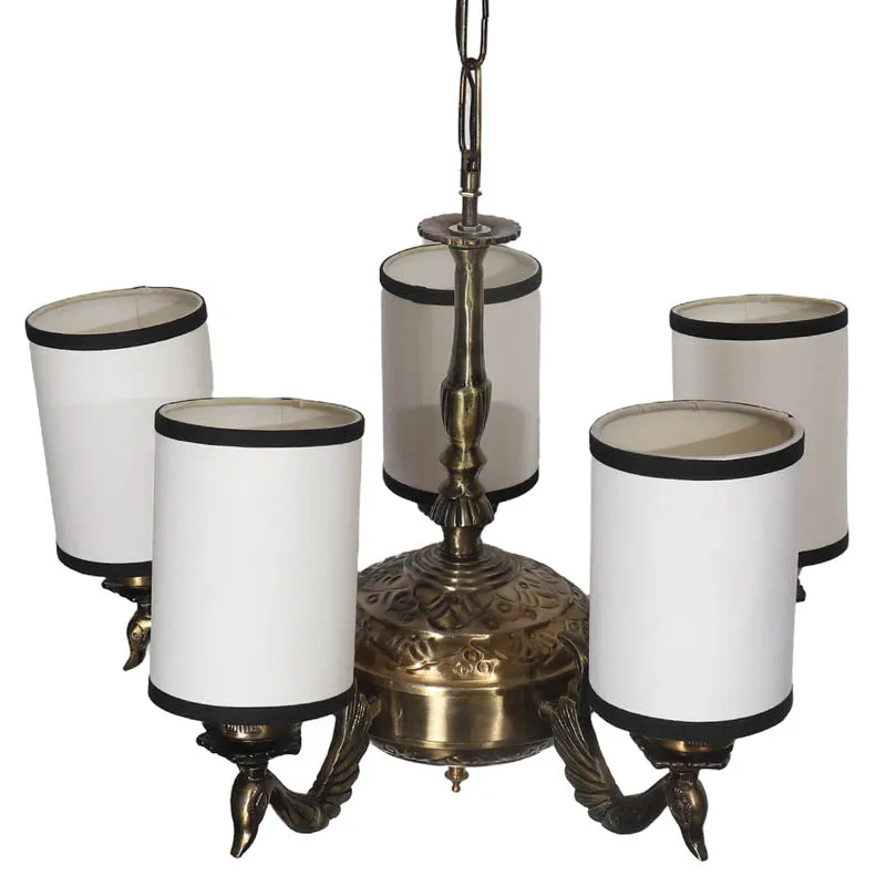 Algona Cylindrical Golden Antique Ceiling Lamp media 4