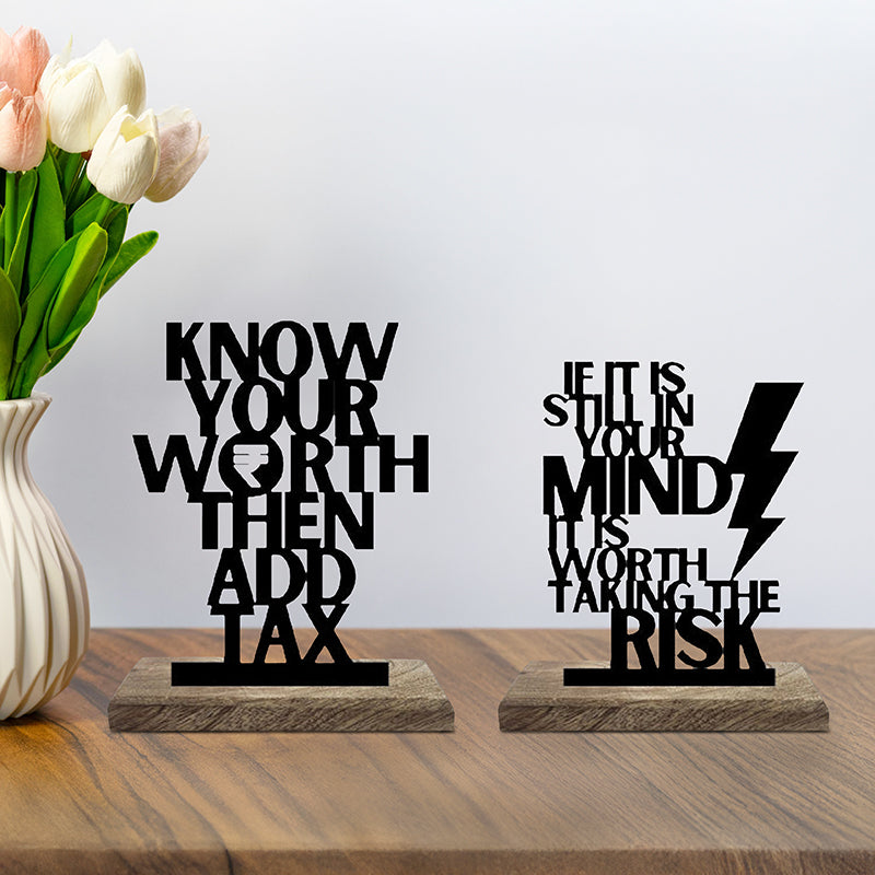 Valued Ventures Typography Showpiece - Set Of Two