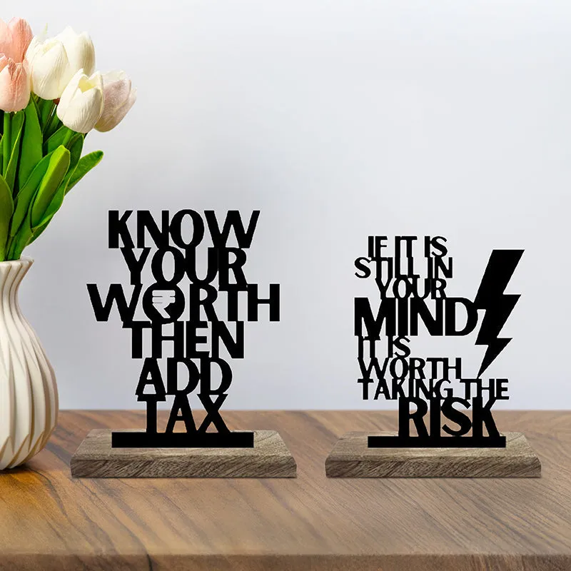 Valued Ventures Typography Showpiece - Set Of Two media 1