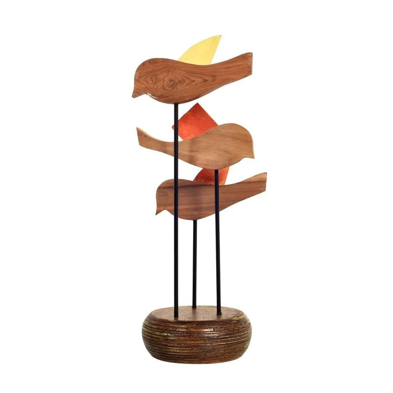 Flutura Colorful Mango Wood Bird Showpiece media 6