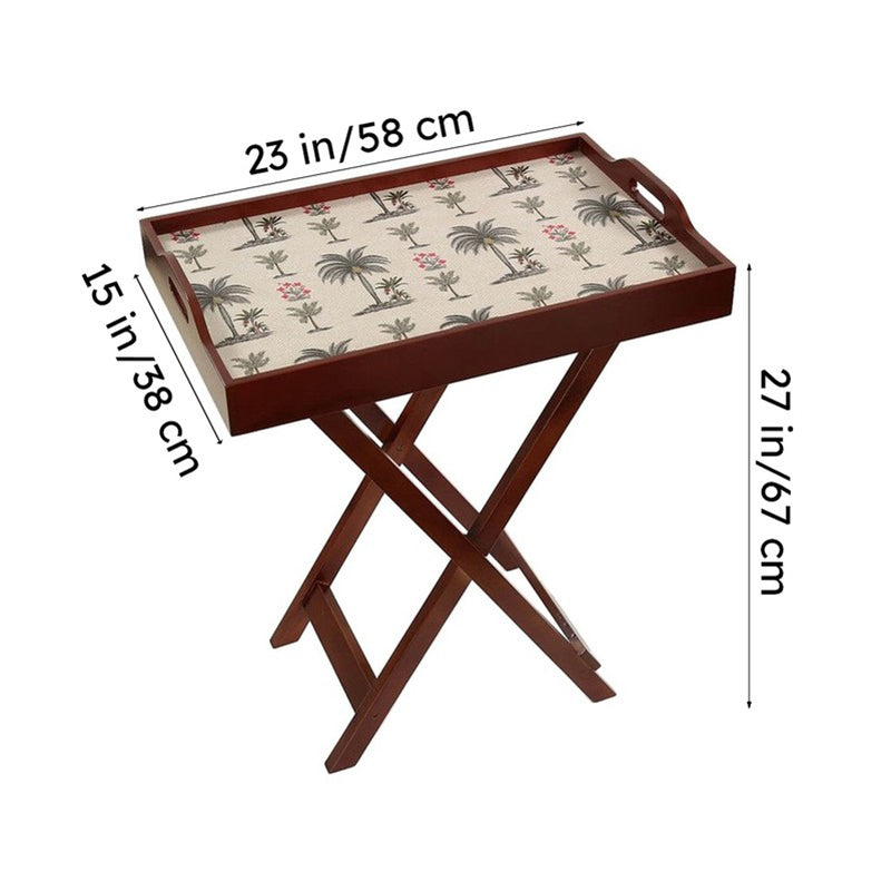 India Circus Palmtree Multicolor Rectangle Teakwood Side & Bedside Table media 7