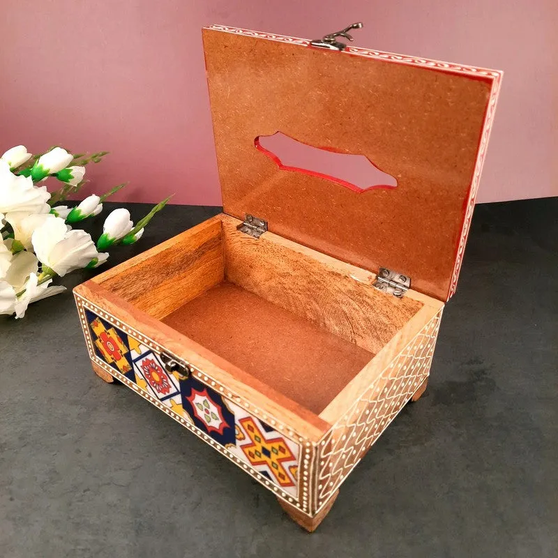 Mehfil Craft Wooden Tissue Holder media 5
