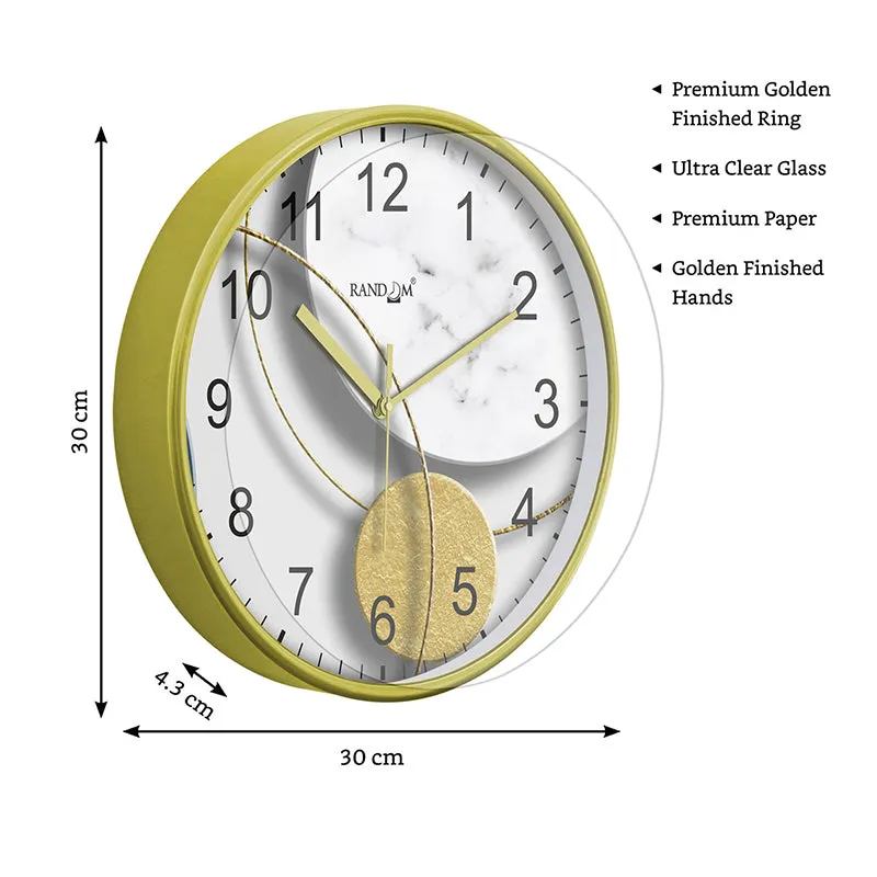 Stone & Gold Plastic Analog Wall Clock media 7