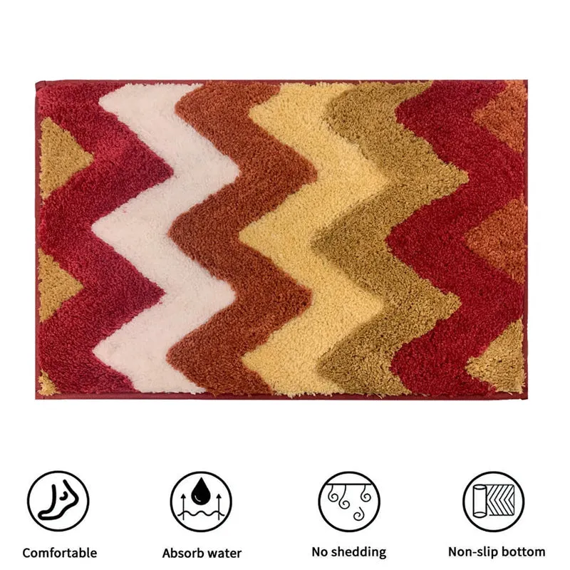 Mason Chevron Microfiber Bath Mat - Red media 8