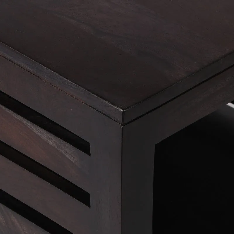 Sverix Sheesham Wooden Side & Bedside Table - Black media 6